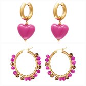 Yehwang |2 pièces "earparty Heart" | acier inoxydable