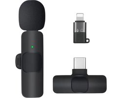 Linkyx Draadloze Microfoon - Lavalier Microfoon - Dasspeld Microfoon - Lightning en USB C - Plug & Play