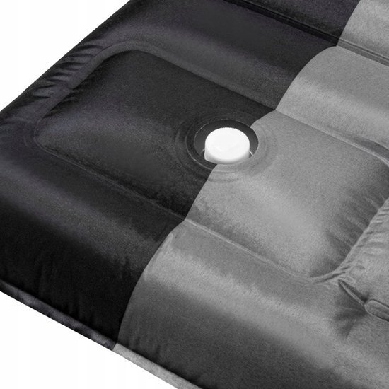 Luchtbed - 1 persoons - Ingebouwde Pomp - 183x60x8cm - Luchtmatras - Gratis Draagtas - Zwart / Grijs - Kamperen van Merkloos — afbeelding 5