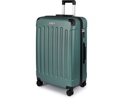 TAN.TOMI Reiskoffer 95L – Grote Trolley Koffer met 4 Wielen & Cijferslot – Handbagage & Ruimbagage – Lichtgewicht & Stevig - Donkergroen