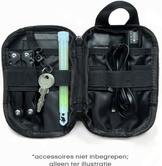 Pochette Molle - Organiseur - Zwart - Plein air - Kit de survie - Mini EDC - Airsoft - Premiers secours