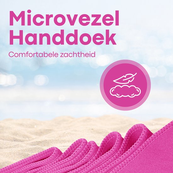 FOXLY® Serviette Microfibre 80x190 - Serviette de Plage - Serviette de Bain - Serviette de Voyage Séchage Rapide - Rose