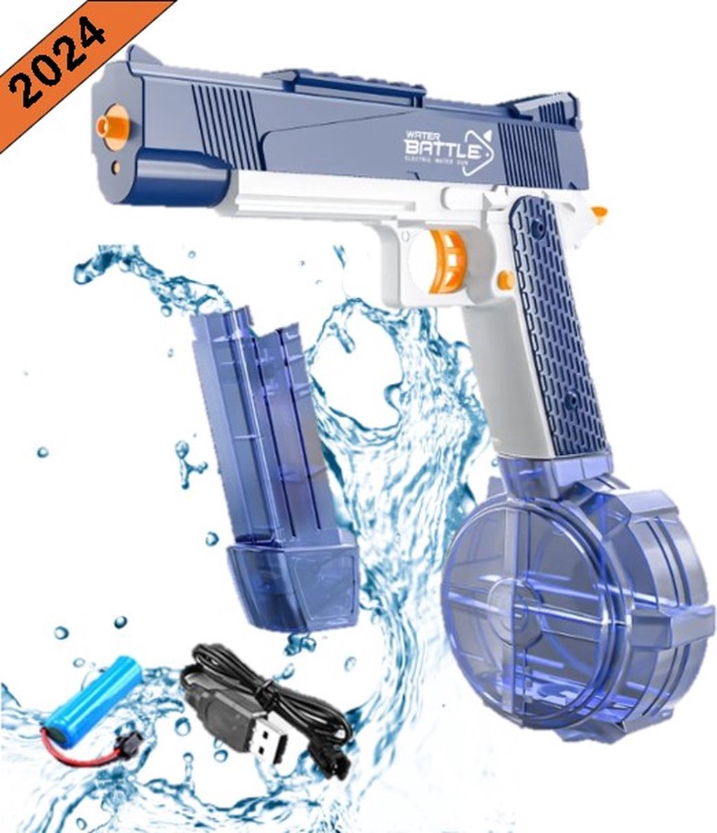 Stemap® Elektrisch Waterpistool voor Jong & Oud | Zomer speelgoed | Super Soaker | Waterblaster | Blauw | Kunststof