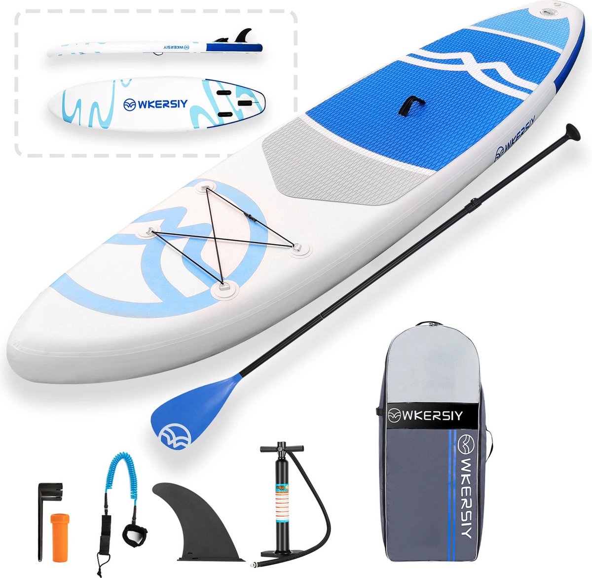 BTD Opblaasbare Stand-Up Paddleboard - SUP Board - Complete Set Met Pomp, Draagtas, Riem, Vin, Verstelbare Paddel, Leash - Antislip - Suppen Voor Alle Vaardigheidsniveaus