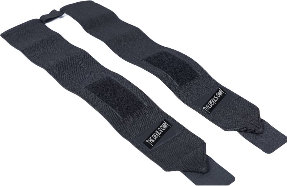 The Devil's Own 4 Stuk Polsband voor Fitness, CrossFit, Krachttraining – Versteviging & Versterking Polsen - Polsbandage Wrist Wraps - Pols support kleur Zwart