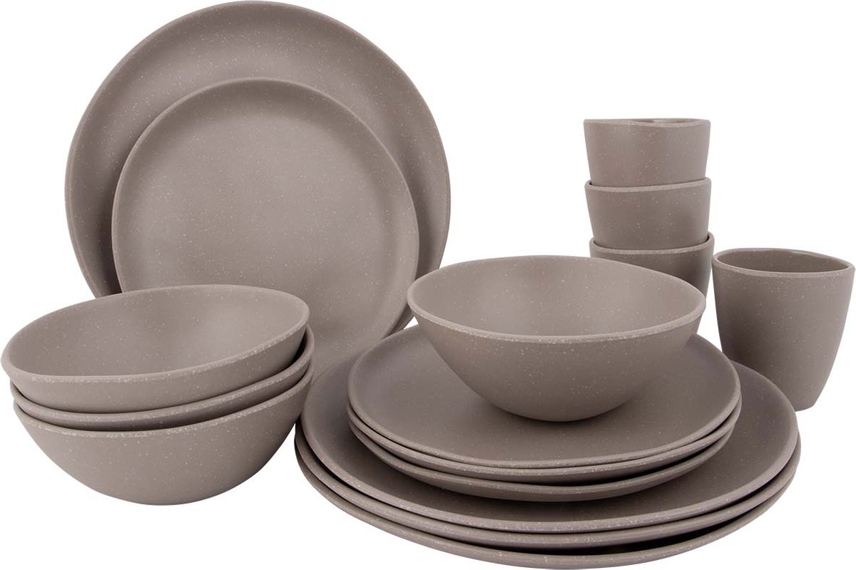 Bo-Camp - Urban Outdoor collection - Servies - Hoxton - 16 Stuks - Beige