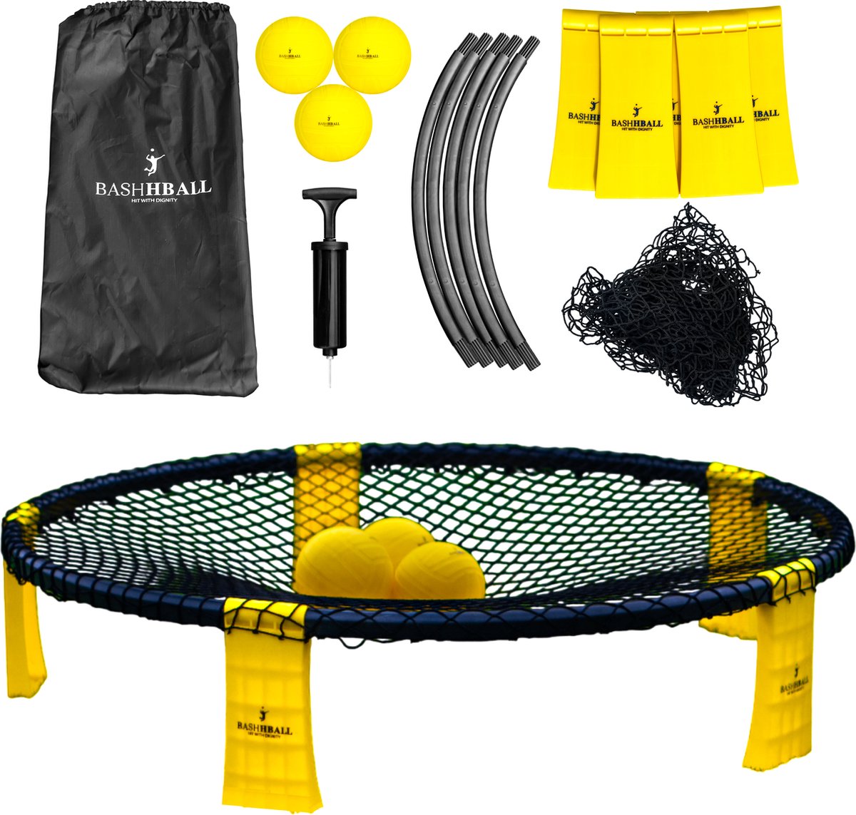 BashhBall© - Roundball - Smash Ball - Roundnet - Overal Te Spelen - Stevig En Duurzaam Materiaal - Geschikt Voor Spikeball - Gratis Draagtas