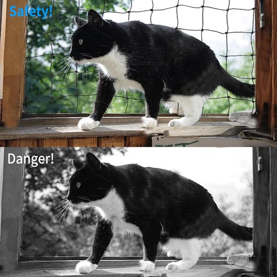 PiuPet® Kattennet Versterkt I 8 X 3 M Zwart Bevestigingsset Inclusief Voor Balkon Zonder Boren Raam Kattenrooster 651999580 PiuPet® Kattennet Versterkt I 8 X 3 M Zwart Bevestigingsset Inclusief Voor Balkon Zonder Boren Raam Kattenrooster 651999580