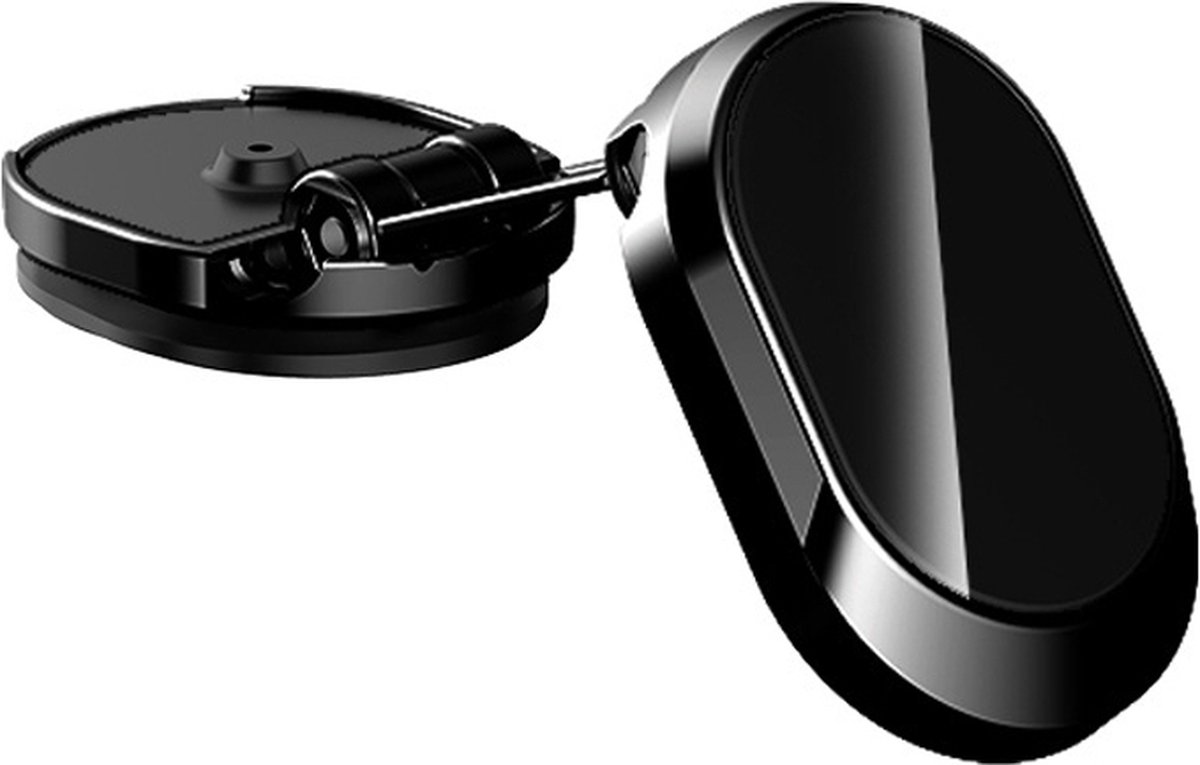 FOLQON - universele telefoonhouder voor in de auto - magnetisch - 360 graden draaibaar - telefoonhouder auto - smartphone car - zwart