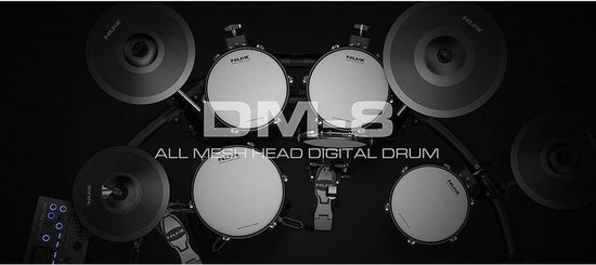 NUX DM-8 Electronic Drum Kit with All Mesh Heads (REMO) and Multi-Track USB Audio