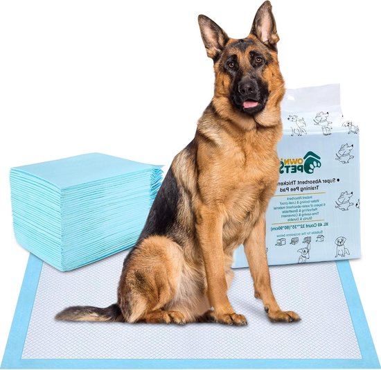 Foto: Grote trainingsmatten 80 x 90 cm 40 stuks absorberende hondentoiletmatten sneldrogend oppervlak voor huisdieren grote honden zieke en oudere honden