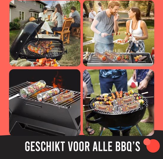 Grelesto Grillmand BBQ Set van 2 - BBQ Accesoires - Barbecue Gereedschap - 20+19 CM - Vaderdag Cadeau