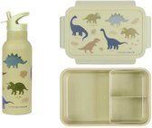 A Little Lovely Company Set rentrée scolaire - Gourde XL inox/Boîte Bento - Dinosaures