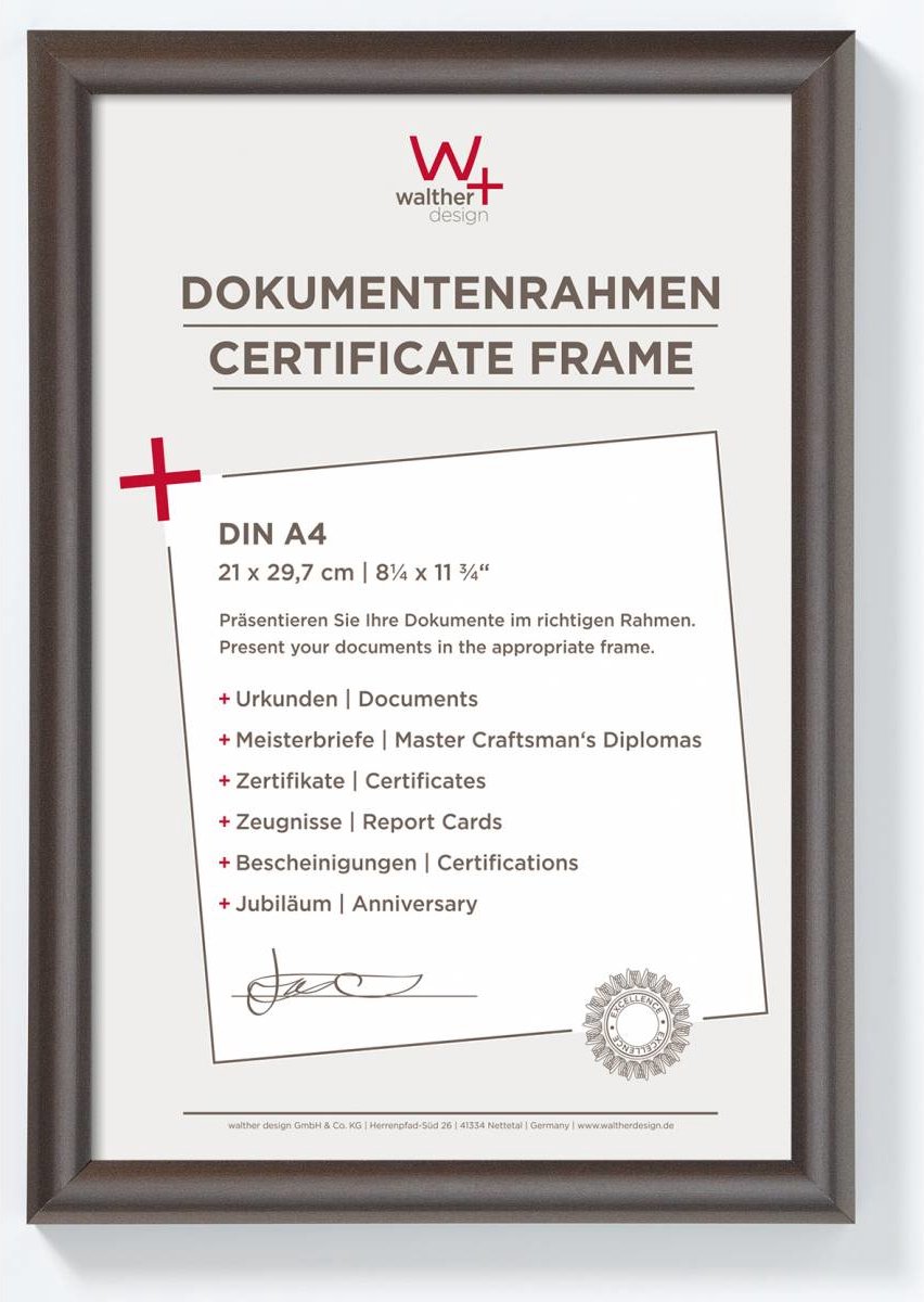 Walther Trendstyle - Kunststof lijst - Fotoformaat 21x29.7 cm (DIN A4) - Staal