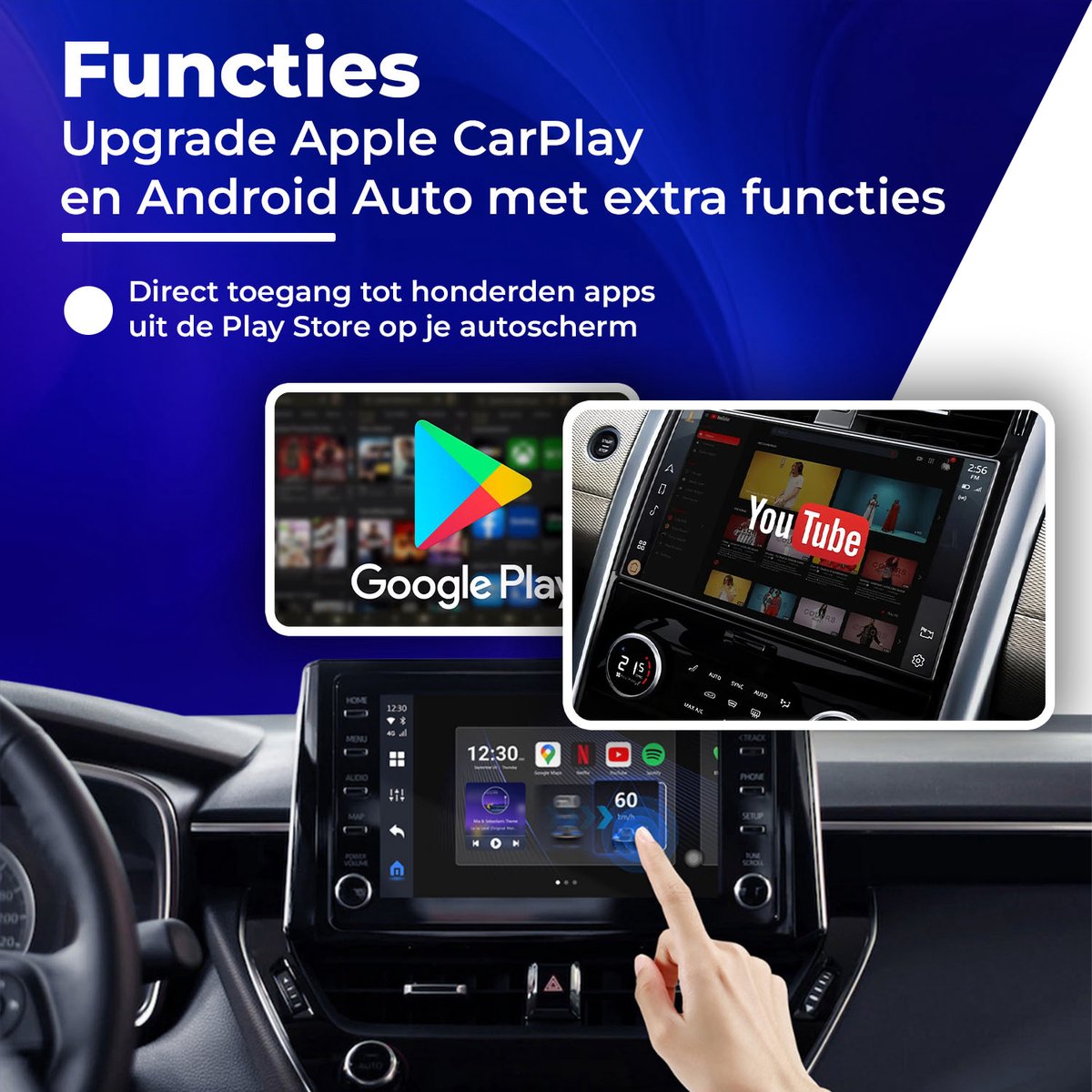 CarMe CarPlay AI Box - Draadloze Android Auto & CarPlay Adapter - YouTube, Netflix, Bluetooth, GPS, Snelle 8-core processor - Afbeelding 4