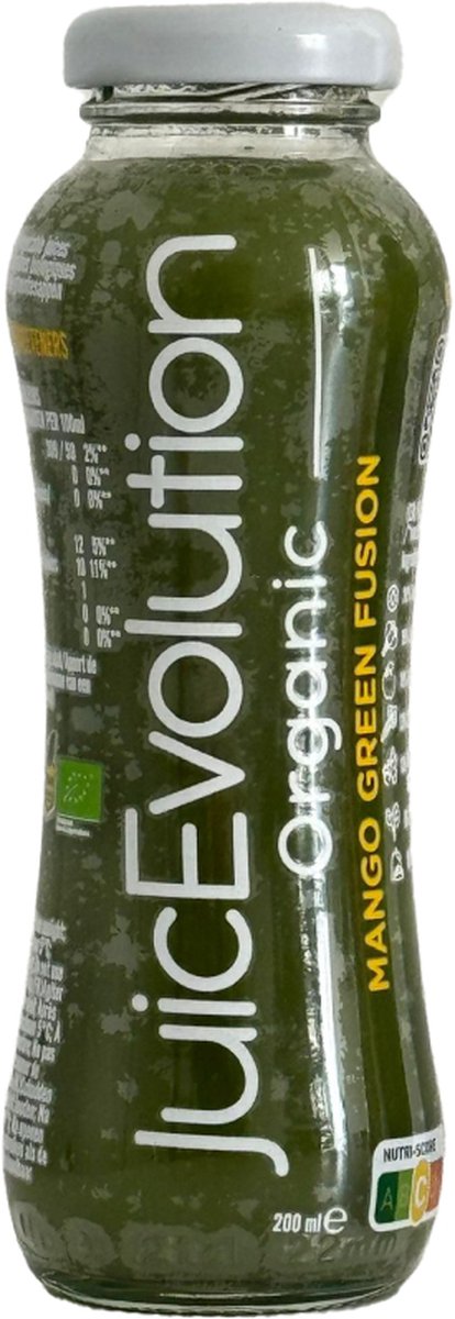 Goedkoopste Biologische Sap – Gember Spinazie – Vegan – Fairtrade – 12 x 0,2L – JuicEvolution Mango Green Fusion - DETOX