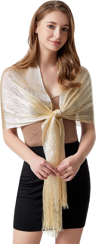 1 stuks Beige (175 x 45 cm )Sjaal Dames Omslagdoek Franjes - Lente Zomer Strand Weekend Casual Feestelijk Avondjurk Stola - voor vrouwen, avondwikkel, stola, sjaal voor bruid, bruidsmeisjes, bruiloften, avondfeest, formele jurken