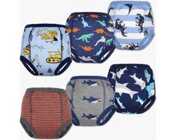 Set van 6 baby-trainingsbroeken zindelijkheidstraining ondergoed peuterluierbroeken zindelijkheidstraining ondergoed schattige dierenpatroon trainingsbroeken, 9T/160, 9 jaar