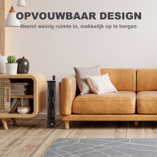 Opvouwbare transporttrolley, boodschappenkrat op wielen, multifunctioneel 42,5L, 25 kg draagvermogen
