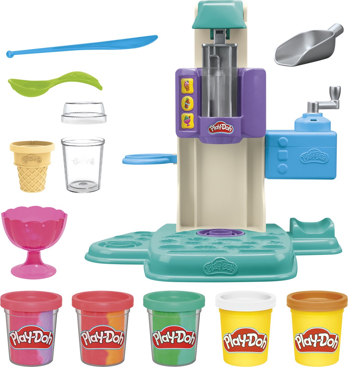 Play-Doh Rainbow Softijs Speelset - Boetseerklei - Inclusief 5 Play-Doh potjes — afbeelding 17