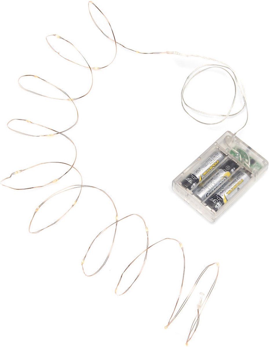 Konstsmide 1461-860 Micro-lichtketting Binnen werkt op batterijen Aantal lampen 40 LED Barnsteen Verlichte lengte: 3.90