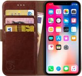 Rosso Element Apple iPhone X Hoesje Book Cover Bruin
