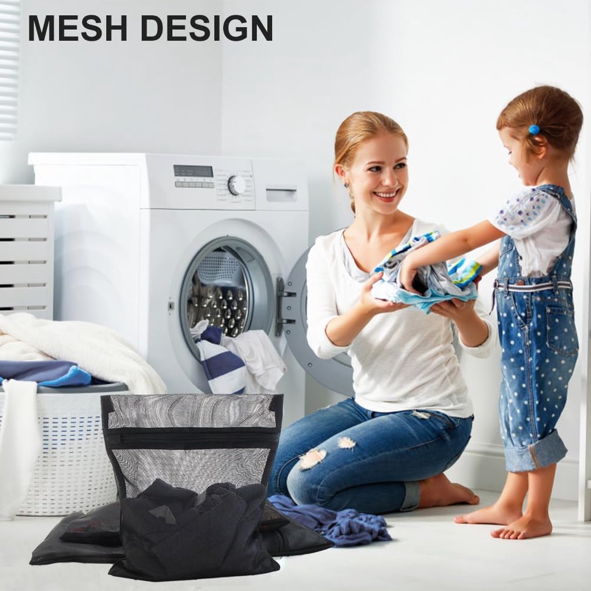 BOTC Waszakken - Wasnetten - Set van 3 - 30x40cm - Bescherm je Wasgoed en Wasmachine - Zwart – foto 5