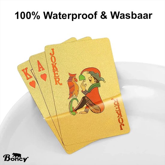 Boncy® Cartes à jouer de Luxe - Jeu de cartes Argent - Cartes 100 % plastique et étanches - Cartes de jeu Cartes de poker - Cartes à jouer pour Poker ou jeu à boire Adultes