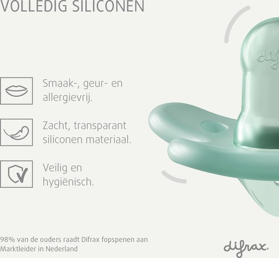 Difrax Pinky Fopspeen Natural - Voor premature baby's - (-2 tot met +2 Maanden) - 2 stuks van Difrax — afbeelding 3