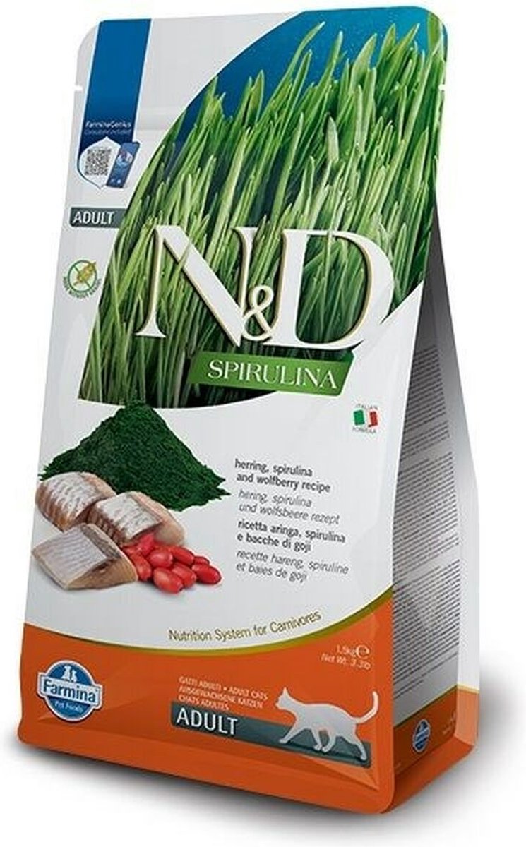 farmina Kattenvoer Farmina N&D Spirulina Herring Kattenkruid Volwassen 1,5 Kg