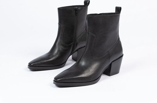 Manfield Dames Zwarte leren cowboy laarzen Maat 39 bol
