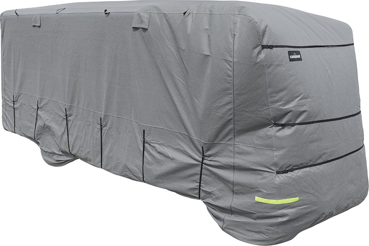 Campout Camperhoes - 750 x 235 x 270 cm - Caravan beschermhoezen - Camperhoezen - Waterdicht en UV-bestendig - Bescherming - 4-laags SFS-stof, 160g/m² - YKK ritsen - Met Elastische Band - Inclusief opbergtas - Grijs