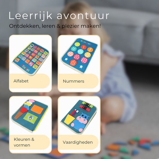 ZenseKids® Busy Board - Nederlands - Montessori speelgoed - Activiteitenboek - Sensorisch Speelgoed - Busy Book - Educatief Speelgoed - Peuter Speelgoed - Jongens - Meisjes - Voor in de auto - Voor onderweg - 3 jaar - 4 jaar - 5 jaar - 6 jaar van ZenseKids — afbeelding 3