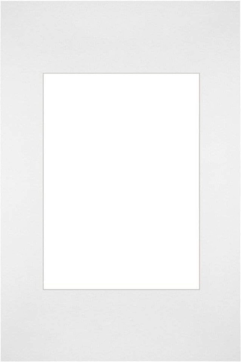 Passe-Partout Fotomaat 13x18 cm - Lijstmaat 20x30 cm - Wit - Museumkarton - Fotolijst niet inbegrepen