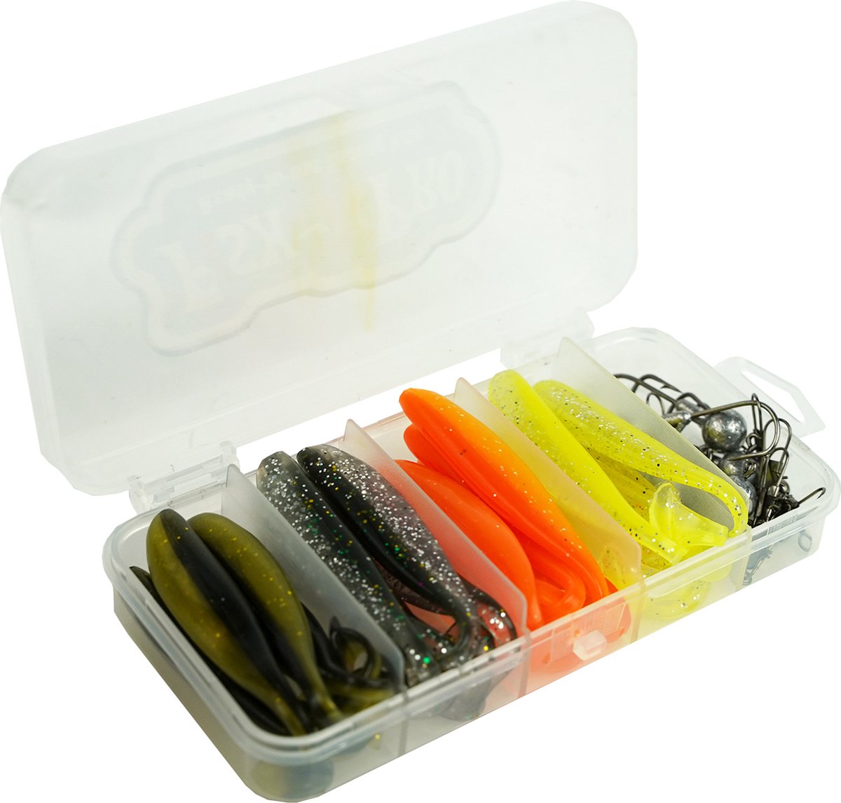 Fish-Xpro Softbait set 36-Delig - Kunstaas - Shads - Jigheads - incl Tacklebox - Roofvissen - Snoek Baars op Prijzenvolger.com