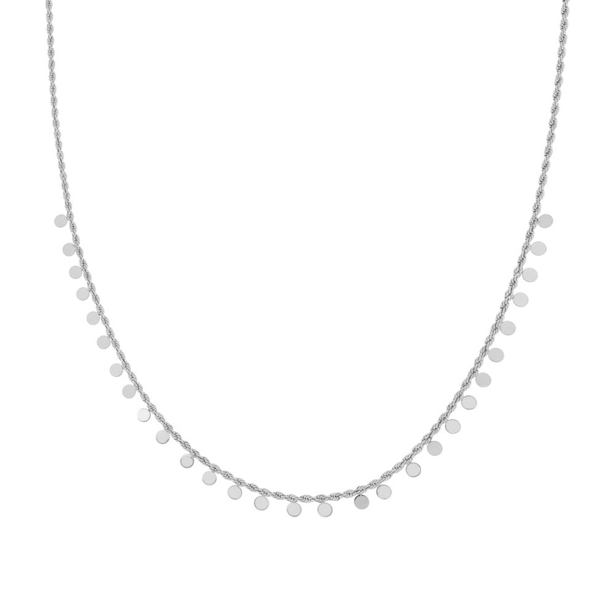 Essentialistics - Ketting met veel muntjes - Volwassenen - Zilverkleur - Stainless steel (verkleurt niet) - Verlengkettinkje