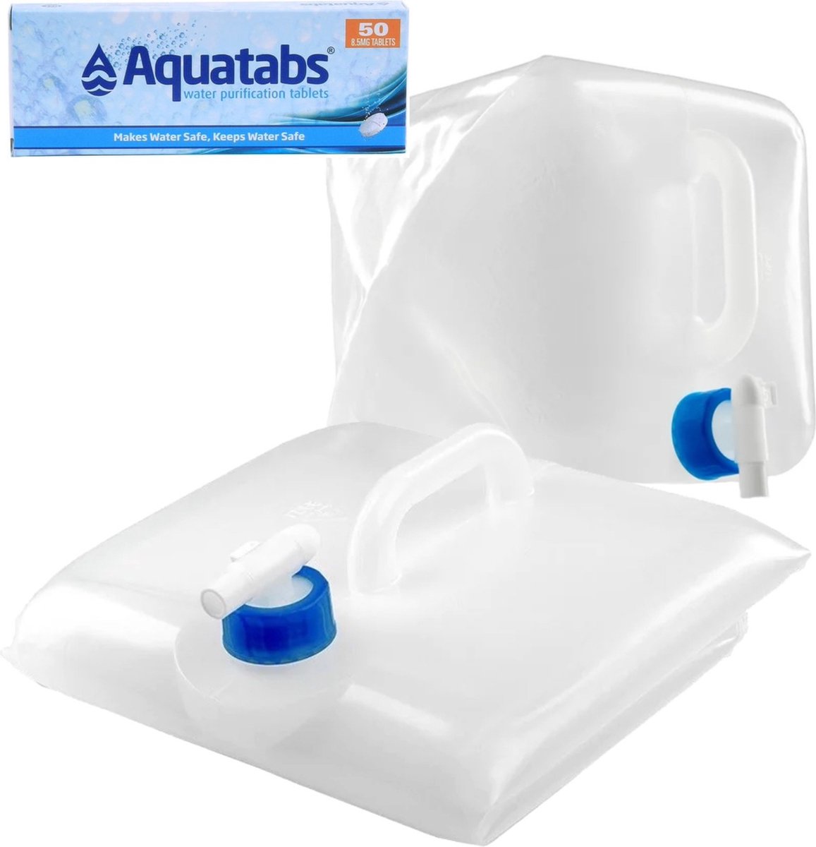 Aquatabs 50x met 10 liter opvouwbare jerrycan
