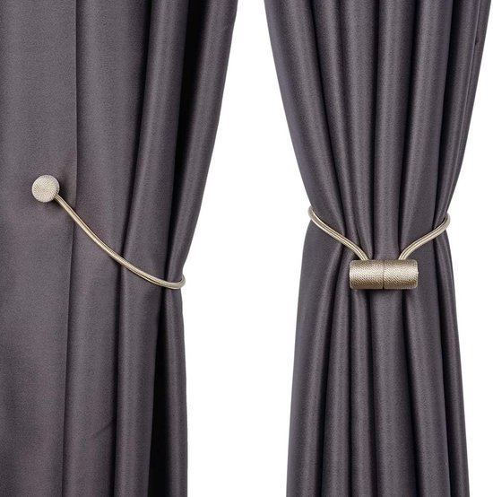 Porte-rideaux magnétiques, pinces à rideaux, corde, porte-rideaux arrière, boucles, attaches de rideaux, porte-rideaux pour décoration d'intérieur, café, bureau, lot de 2, brevet européen (007971841-0001) [Classe énergétique E]