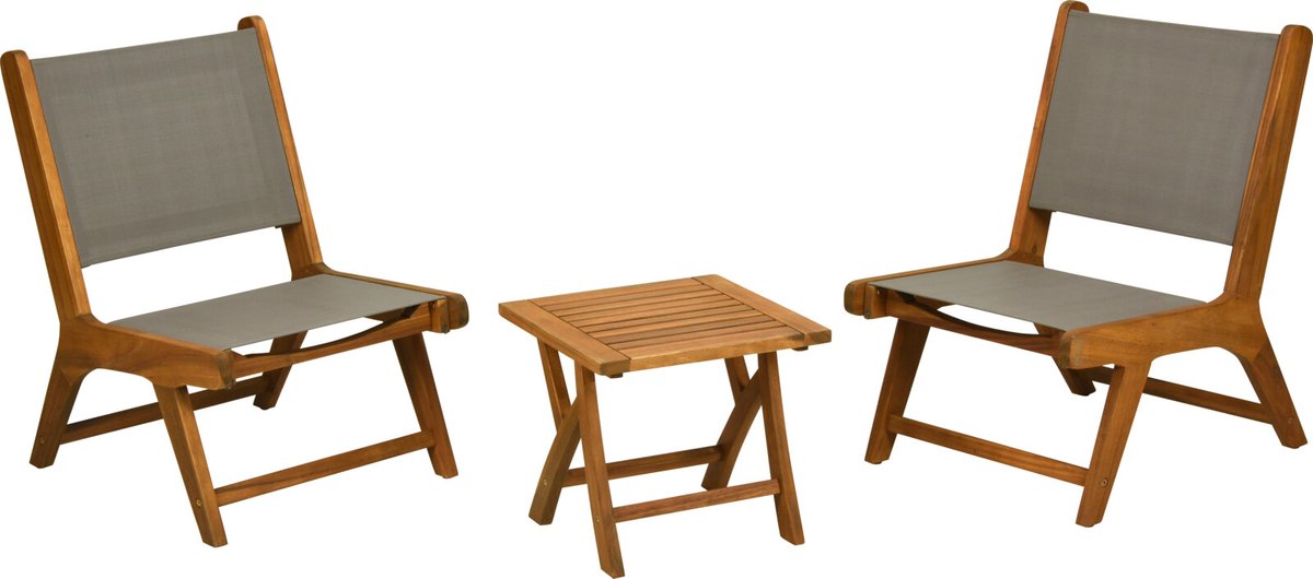 Tuinset van Niceey Luxe - Acacia hout / Taupe - 3-delig.
