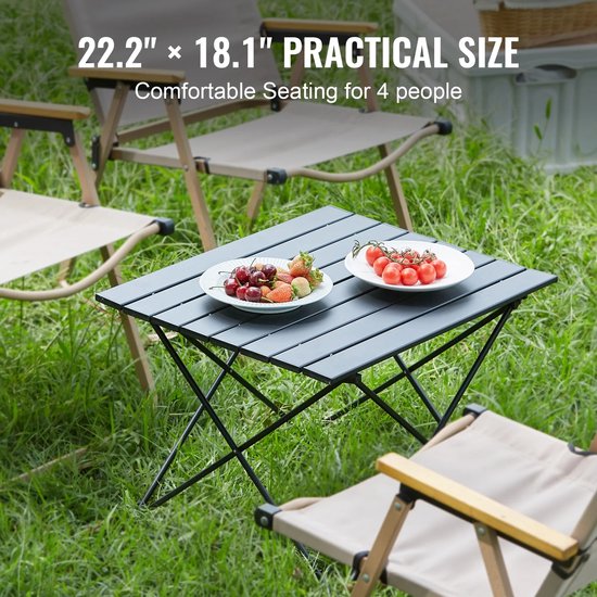 Vevor - Camping Klaptafel - Opvouwbare Picknicktafel - BBQ Tafeltje - 66kg Draagvermogen - Aluminiumlegerring - Voor 4 personen van Vevor — afbeelding 4