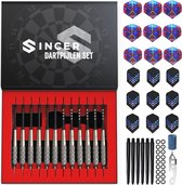Sincer Dartpijlen Set - 23 Gram en 24 Gram Steeltip Darts - Set van 12 Pijlen – 70 Delige Darts Case – Giftbox met Dartspijlen, Shafts, Flights, Accessories en Extra Onderdelen
