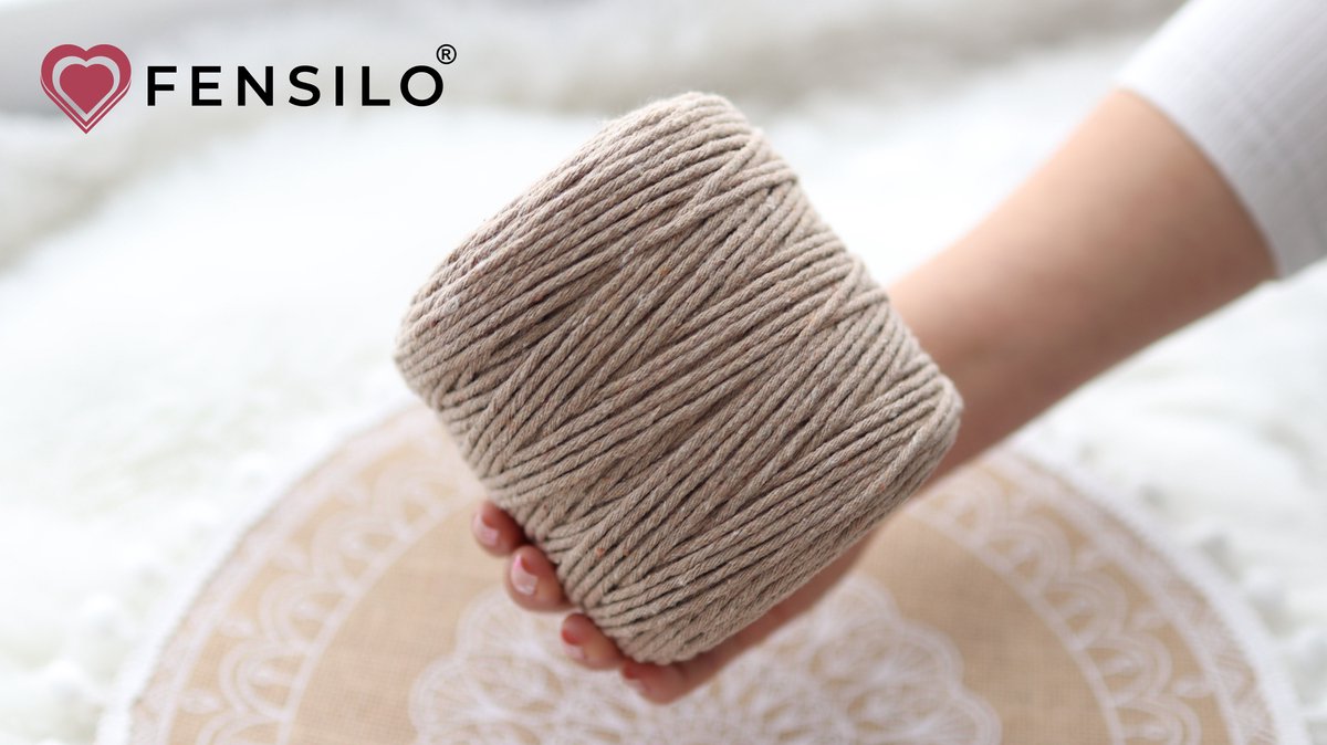 3mm x 200m Beige macramé katoenen koord Macrame Touw|kleuren om mee te knutselen|Garen voor Wandkleed en Plantenhanger Zelf Maken|Dromenvanger||engel van macramé — afbeelding 3