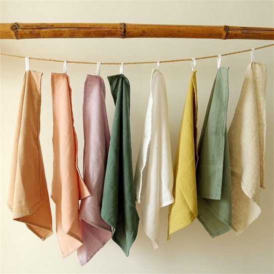 Lot De 6 Serviettes De Table En Coton 42x42cm - Style Bohème à Franges - Pour Mariage, Dîner Ou Déco Maison