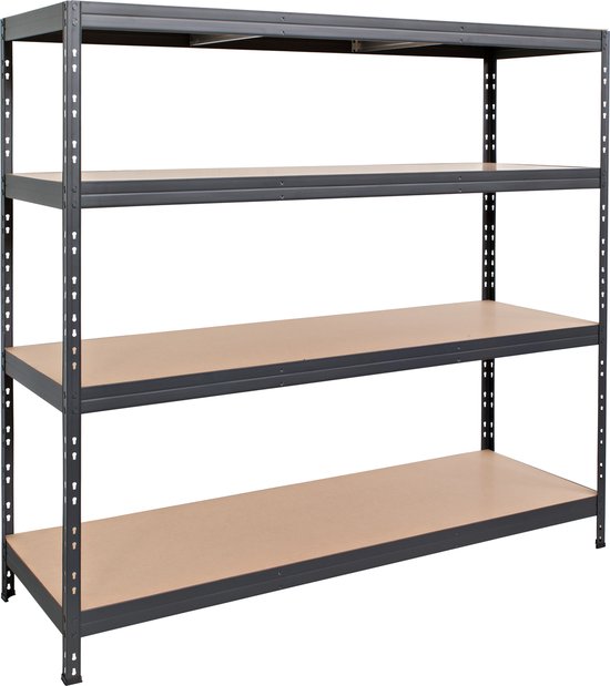 Étagère noire 180x210x60cm (HxLxP) rack de rangement, rack, métal - 2 pièces