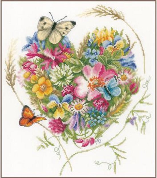 borduurpakket PN0169960 marjolein bastin, bloemenhart