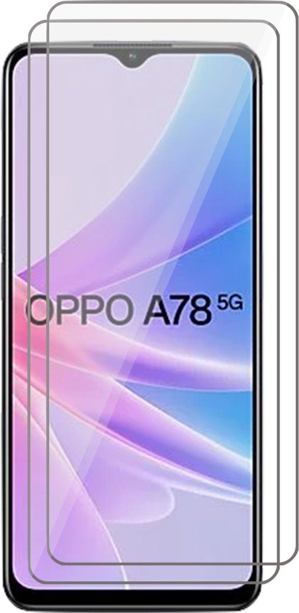 Screenprotector geschikt voor Oppo A58 5G / A78 5G - 2x Glas Screen Protector