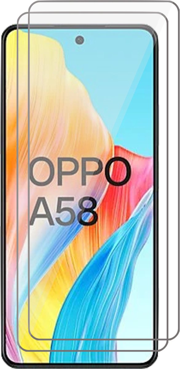 Screenprotector geschikt voor Oppo A58 4G - 2x Glas Screen Protector