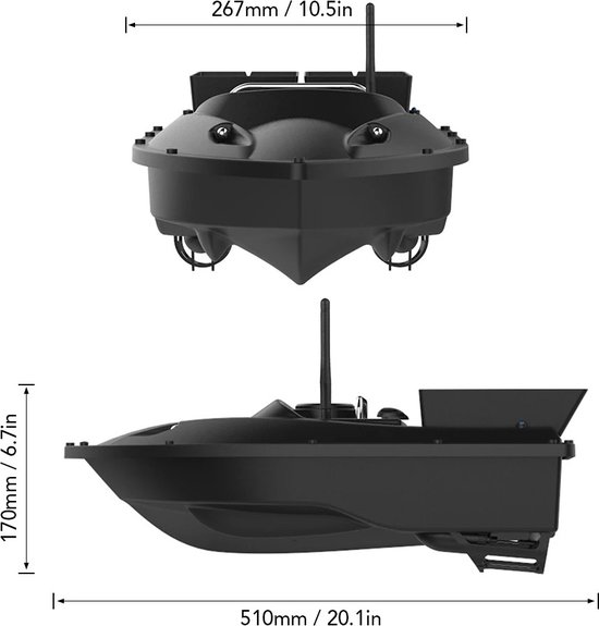 Bateau De Pêche Radiocommandé Cormorant Tout-en-un Pour Carpe - Avec Sondeur GPS, LED, Télécommande