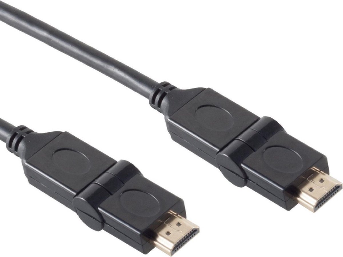 HDMI 2.0 Kabel - 4K 60hz - Draaibaar omhoog & omlaag - 1 meter - Zwart