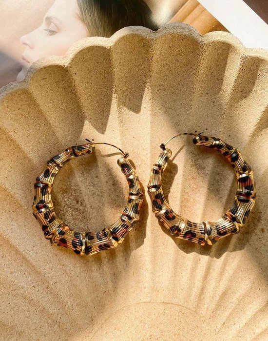 Boucles d'oreilles imprimé léopard 10 cm